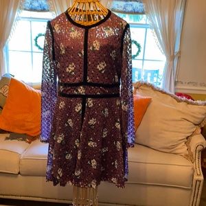 Xhilaration purple floral lace dress